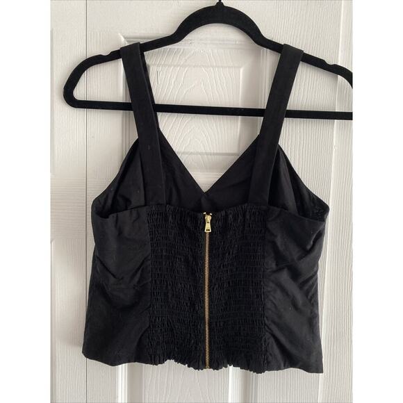 DKNY Y2K Women's Small black Tank Top Smocked Back Festival Casual Summer - Picture 4 of 7